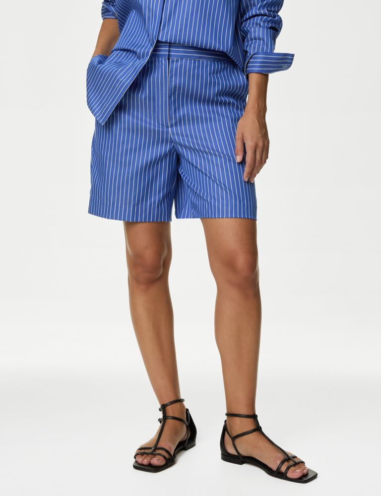 Pure Cotton Striped Tailored Shorts 5 of 6