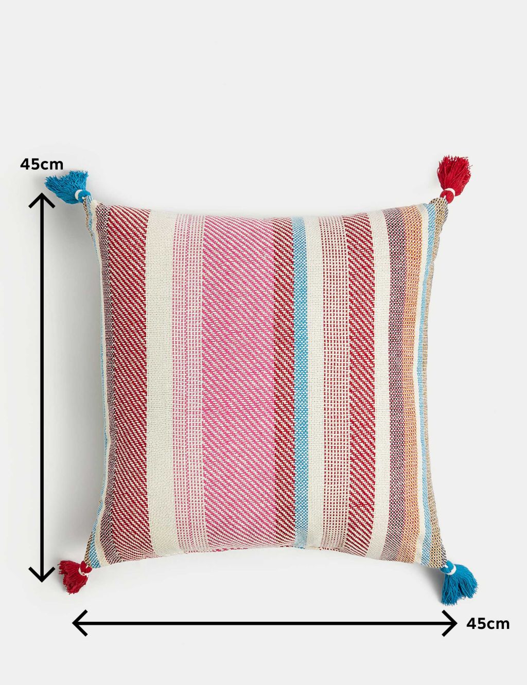 Pure Cotton Striped Tasselled Outdoor Cushion 5 of 5