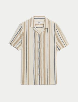 Pure Cotton Striped Textured Shirt Image 2 of 5