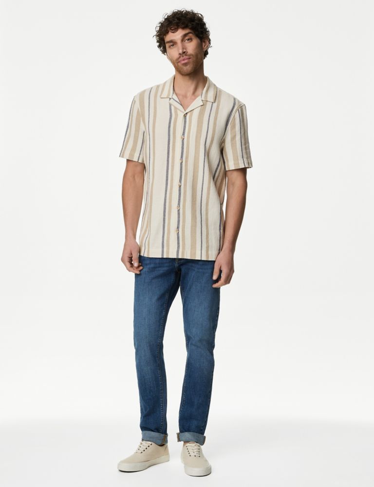 Pure Cotton Striped Textured Shirt 3 of 5