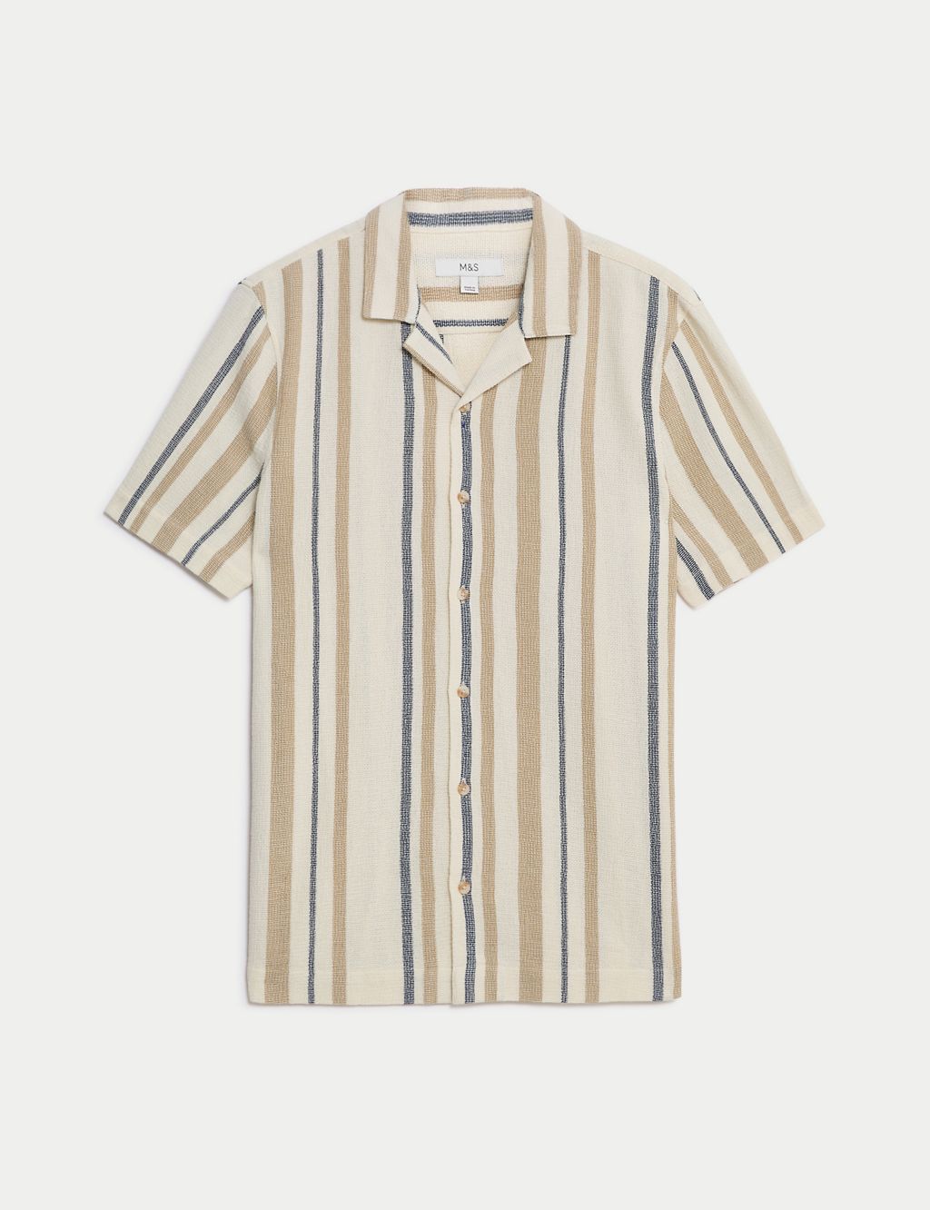 Pure Cotton Striped Textured Shirt 1 of 5