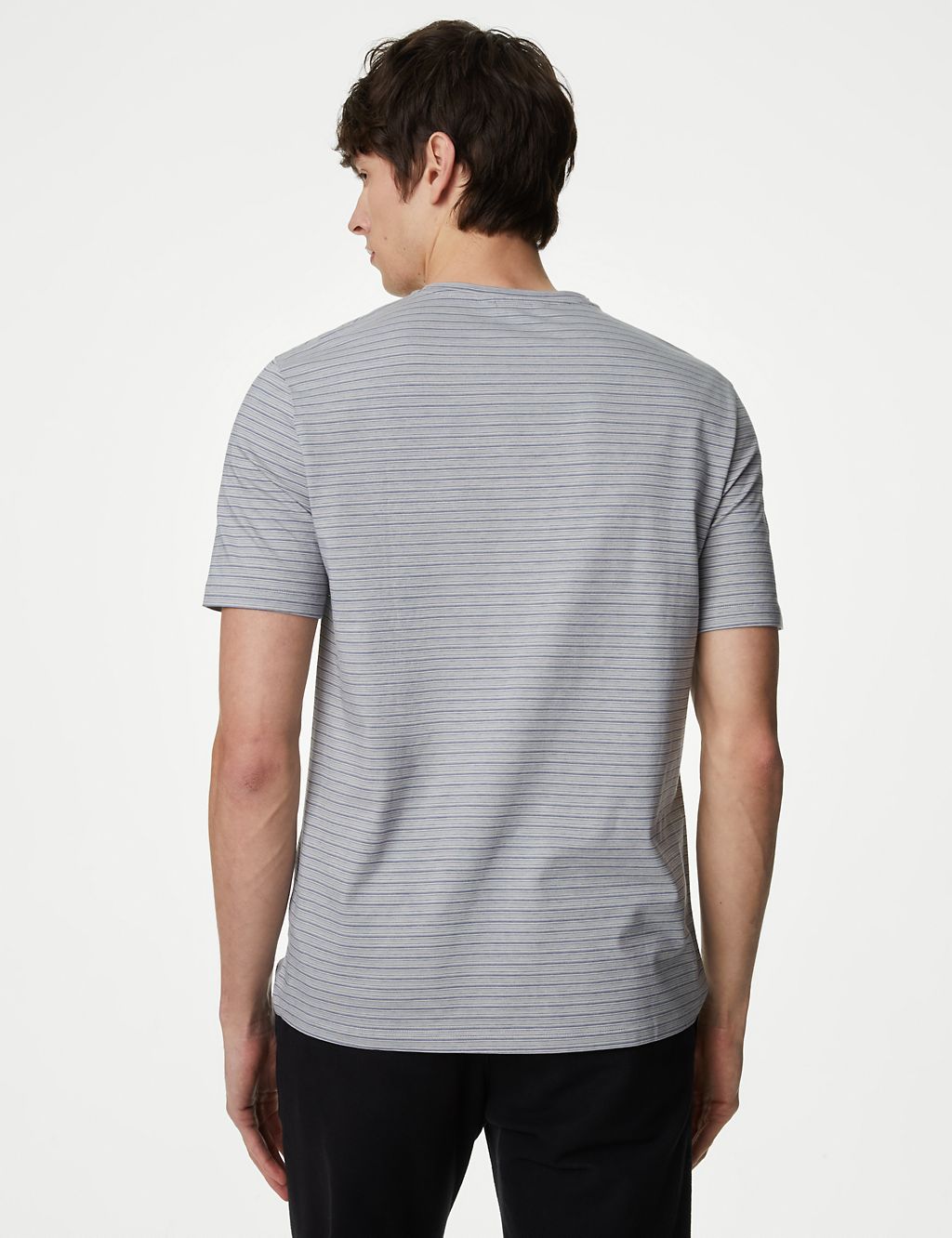 Pure Cotton Striped Textured T-Shirt 5 of 5