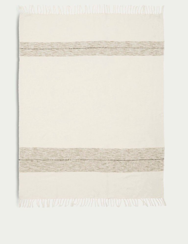 Pure Cotton Striped Textured Throw 4 of 5