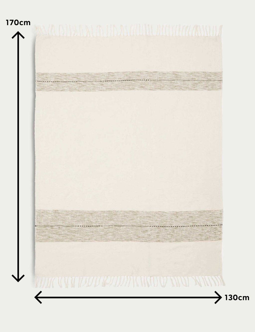 Pure Cotton Striped Textured Throw 6 of 6
