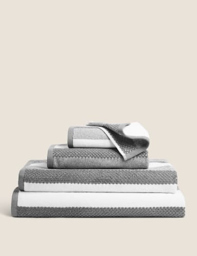 Pure Cotton Striped Textured Towel 2 of 4