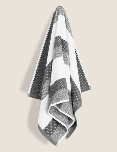 Pure Cotton Striped Textured Towel 3 of 4