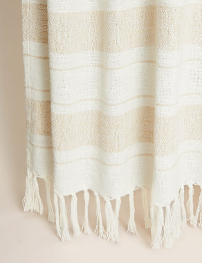 Pure Cotton Striped Throw Image 2 of 5