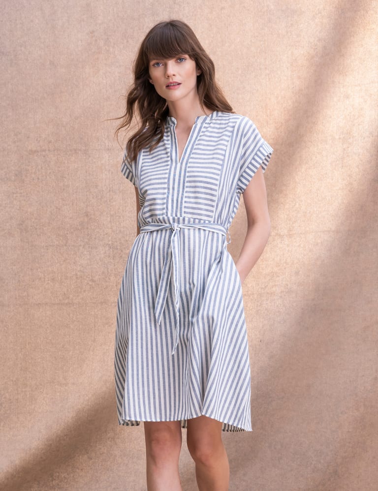 Striped tie 2025 waist dress