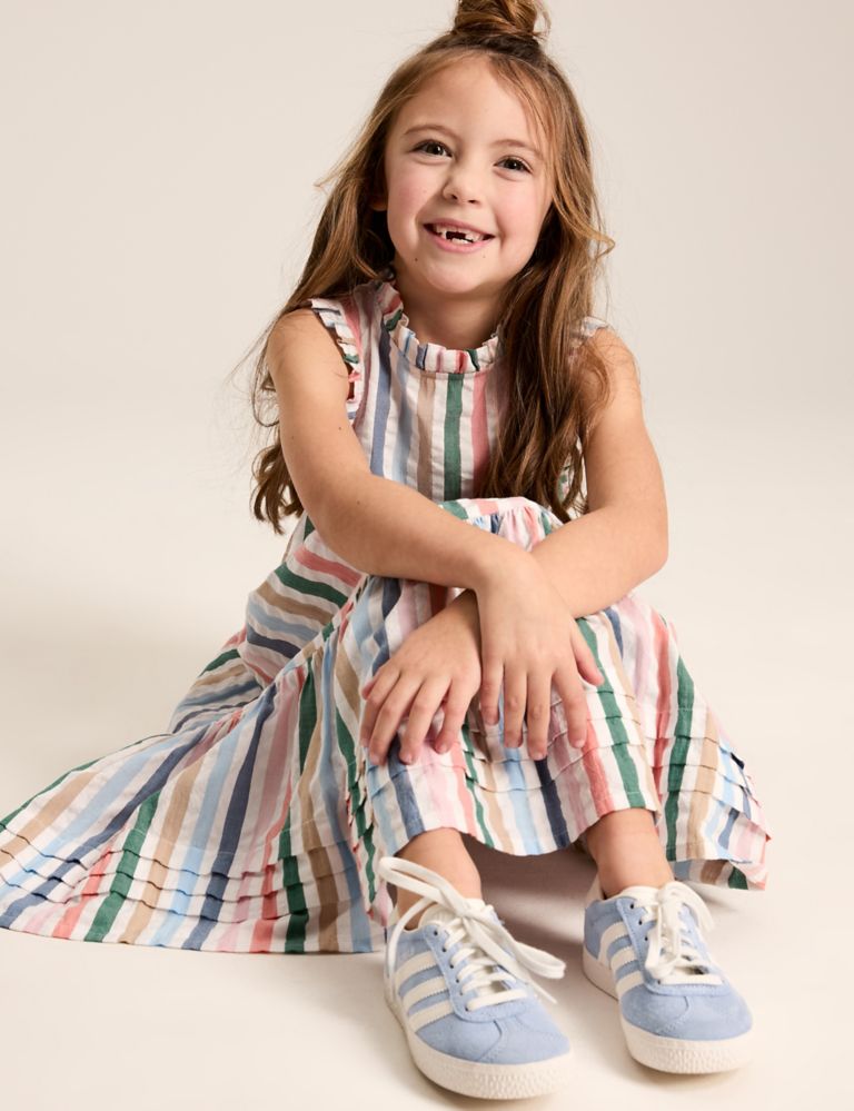 Pure Cotton Striped Tiered Dress (2-12 Yrs) 5 of 6