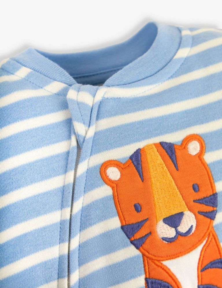Pure Cotton Striped Tiger Sleepsuit (0-18 Mths) 4 of 5