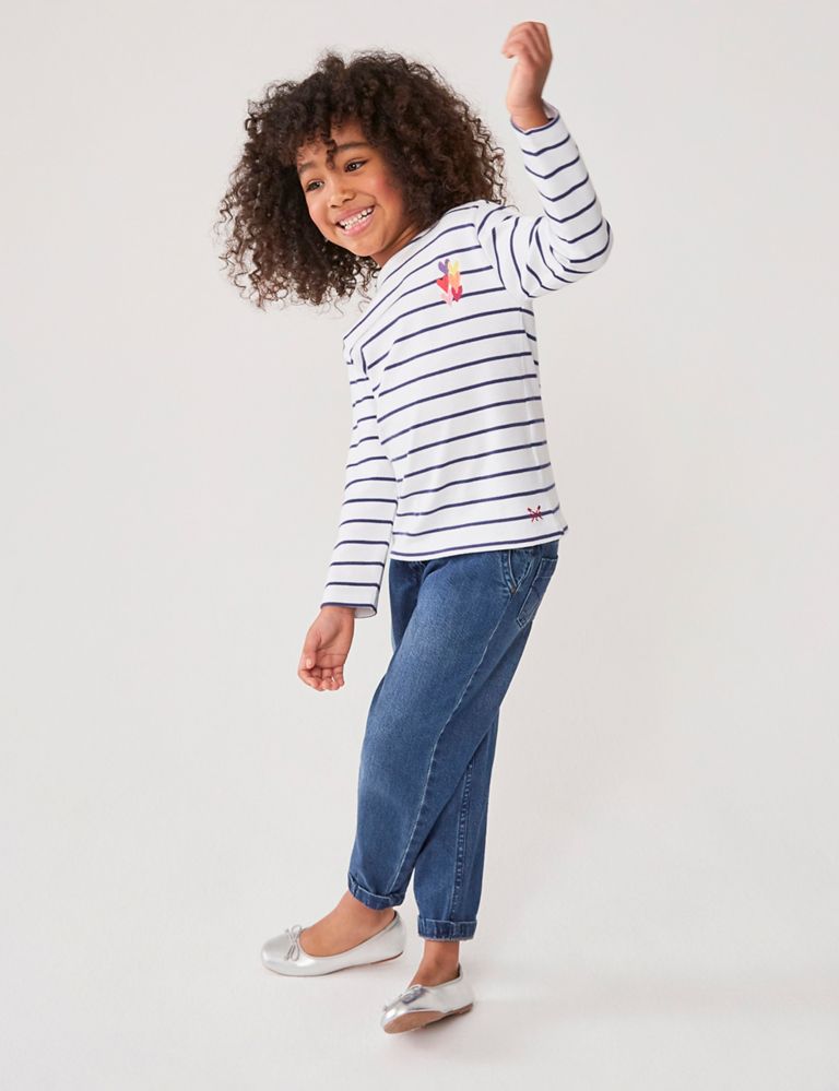 Pure Cotton Striped Top (3-12 Yrs) 1 of 5