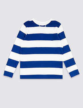 Pure Cotton Striped Top (3-16 Years) Image 2 of 6