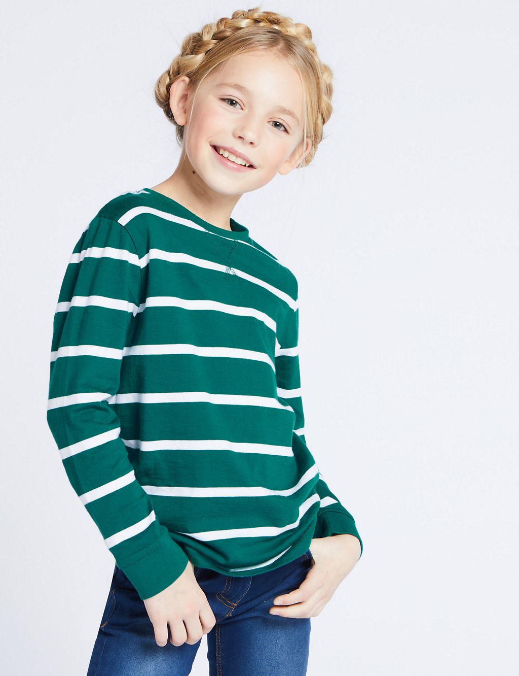Pure Cotton Striped Top (3-16 Years) 4 of 5