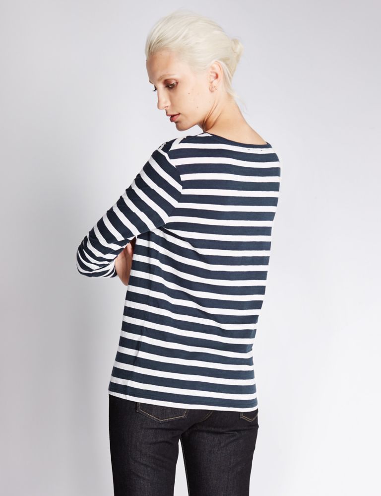 Pure Cotton Striped Top 4 of 4