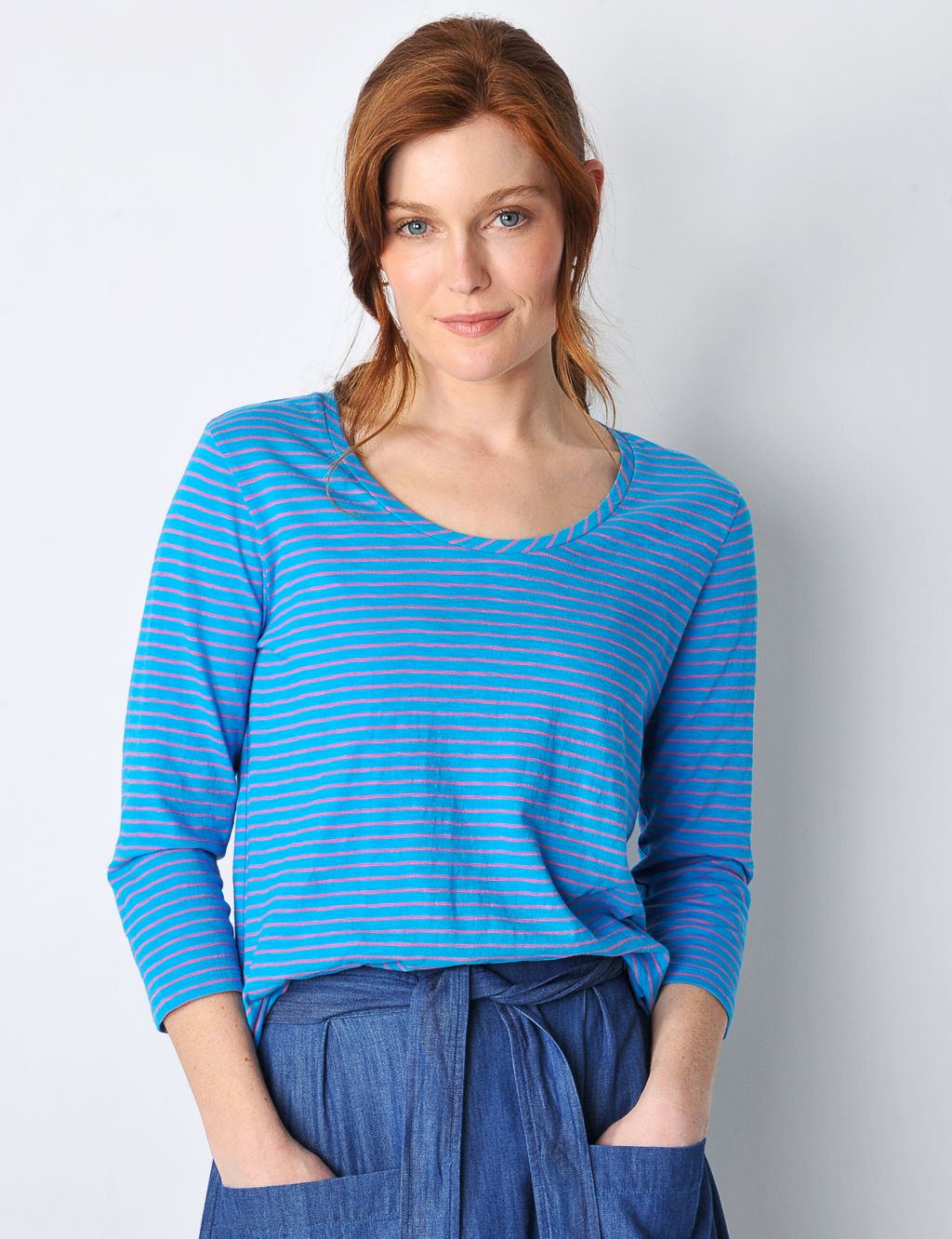 Pure Cotton Striped Top 3 of 5