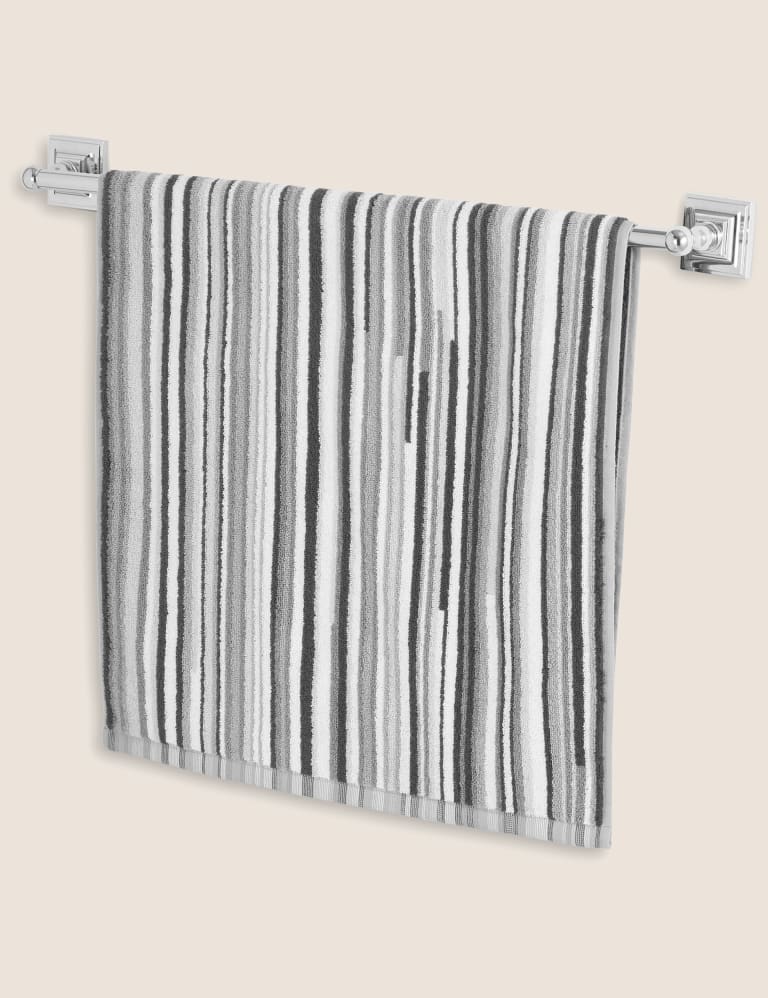 Grey white striped towels sale