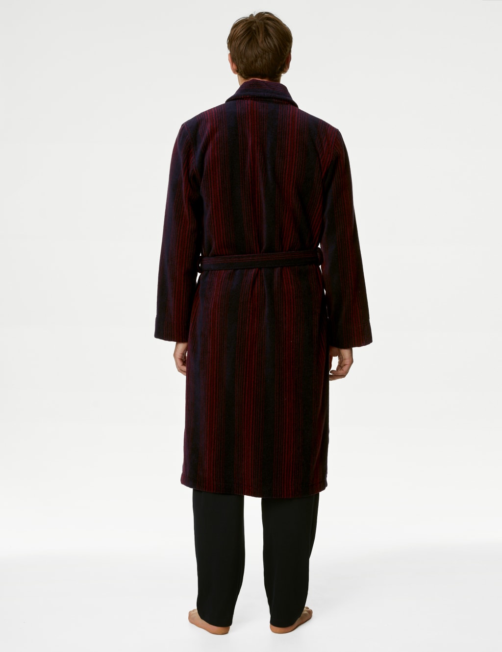 Mens striped towelling dressing gown online