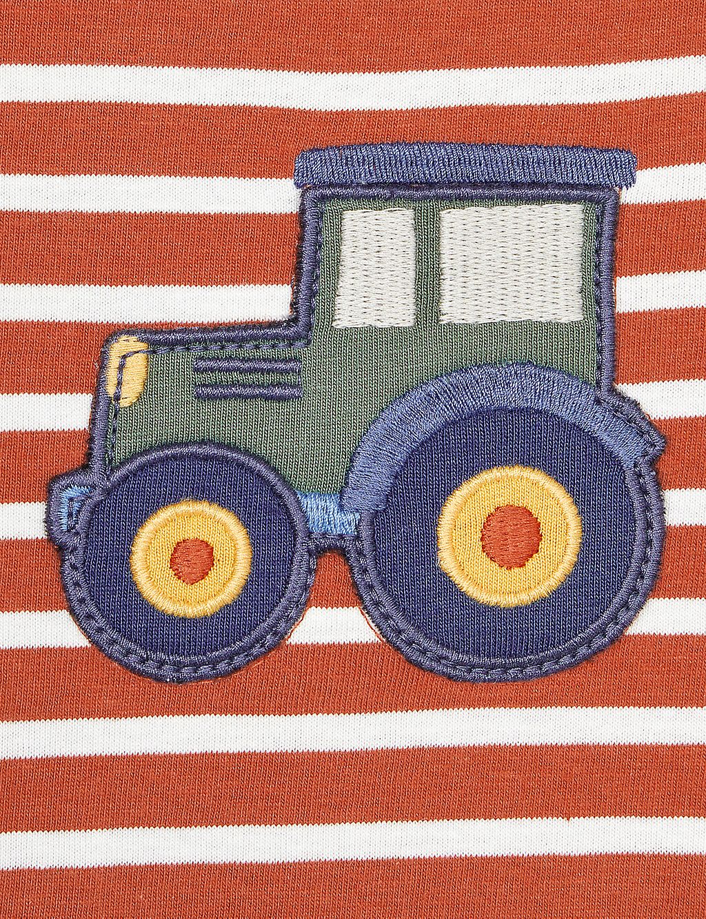 Pure Cotton Striped Tractor Top (2-5 Yrs) 2 of 3