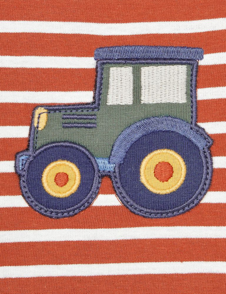 Pure Cotton Striped Tractor Top (2-5 Yrs) 3 of 3