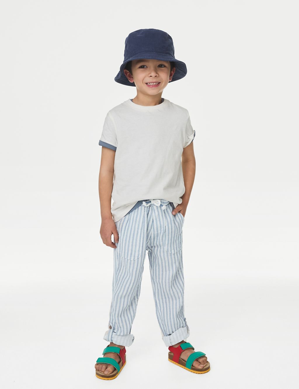 Pure Cotton Striped Trousers (2–8 Yrs) 3 of 5