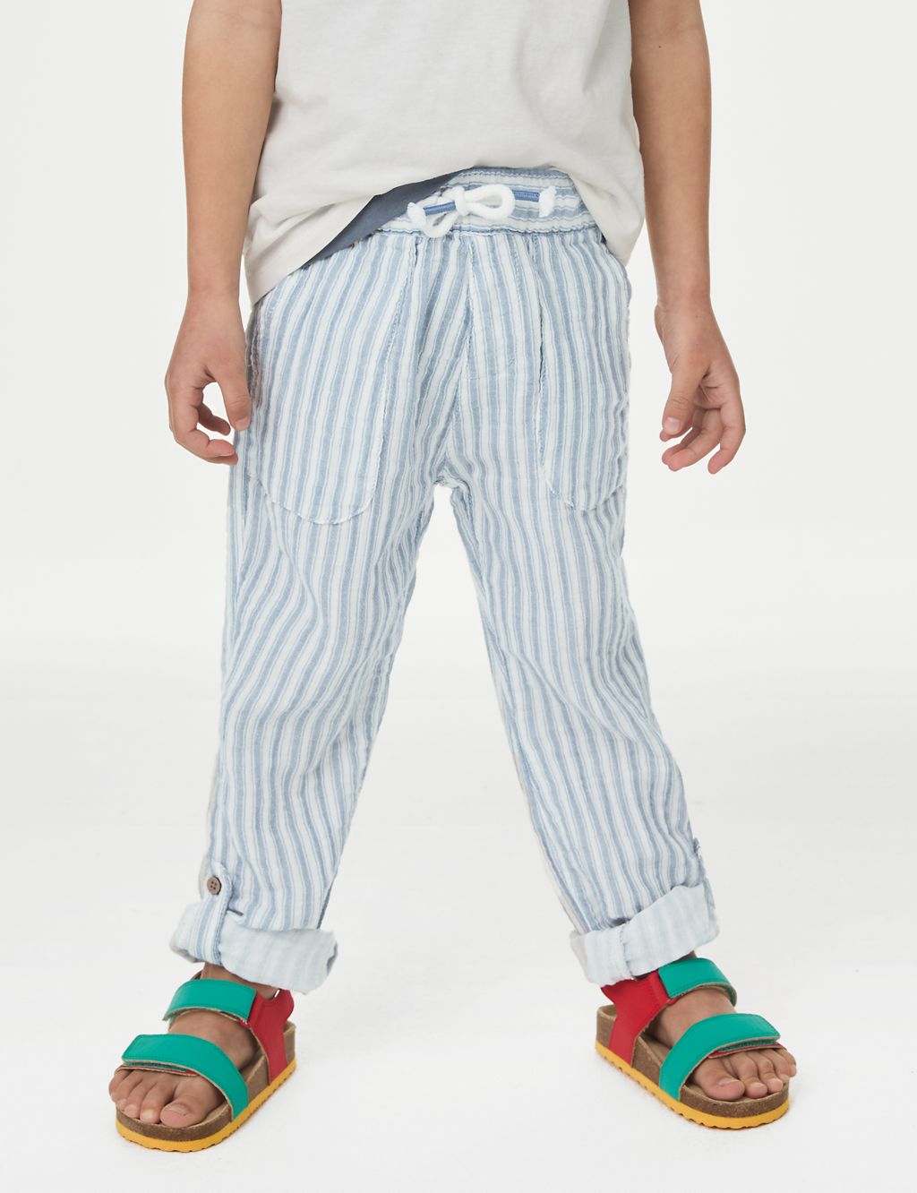 Pure Cotton Striped Trousers (2–8 Yrs) 2 of 5