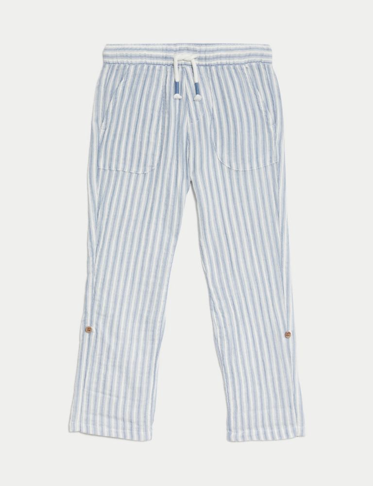Pure Cotton Striped Trousers (2–8 Yrs) 2 of 5