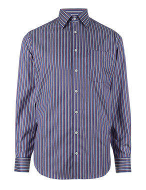 Pure Cotton Striped Twill Shirt Image 2 of 3
