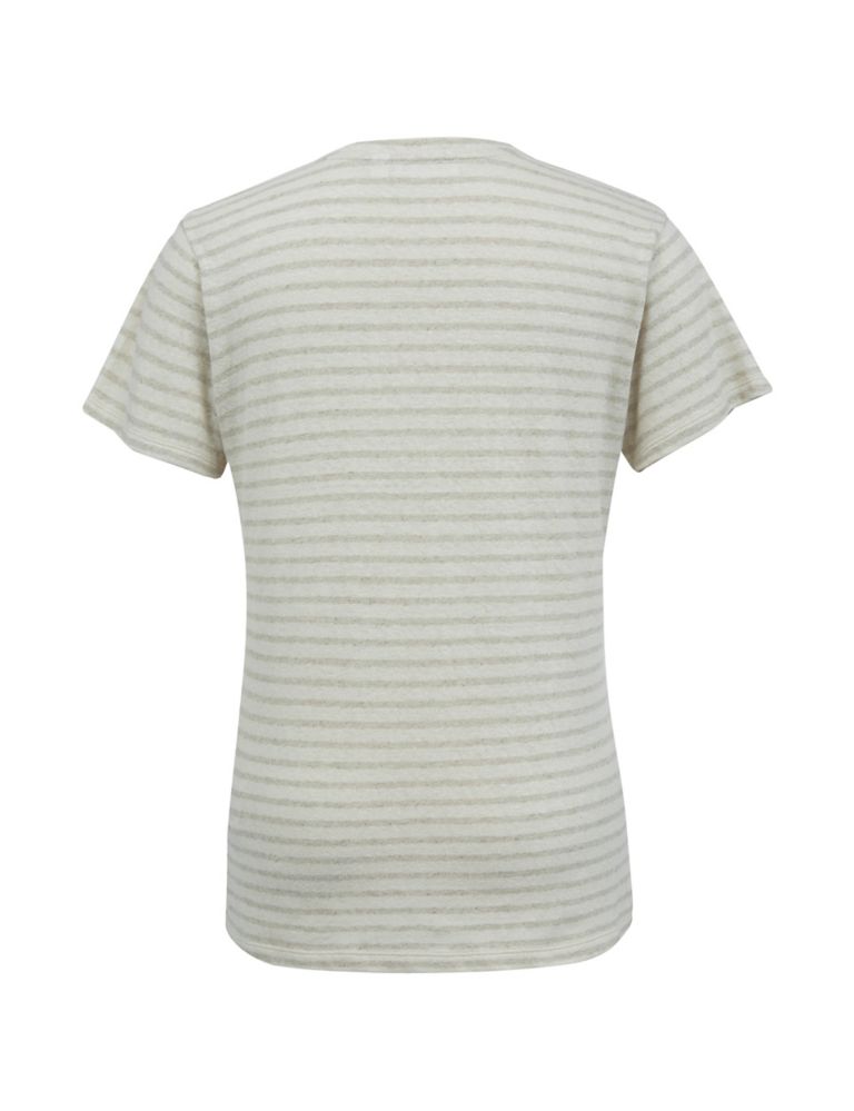 Pure Cotton Striped V-Neck T-Shirt 3 of 5