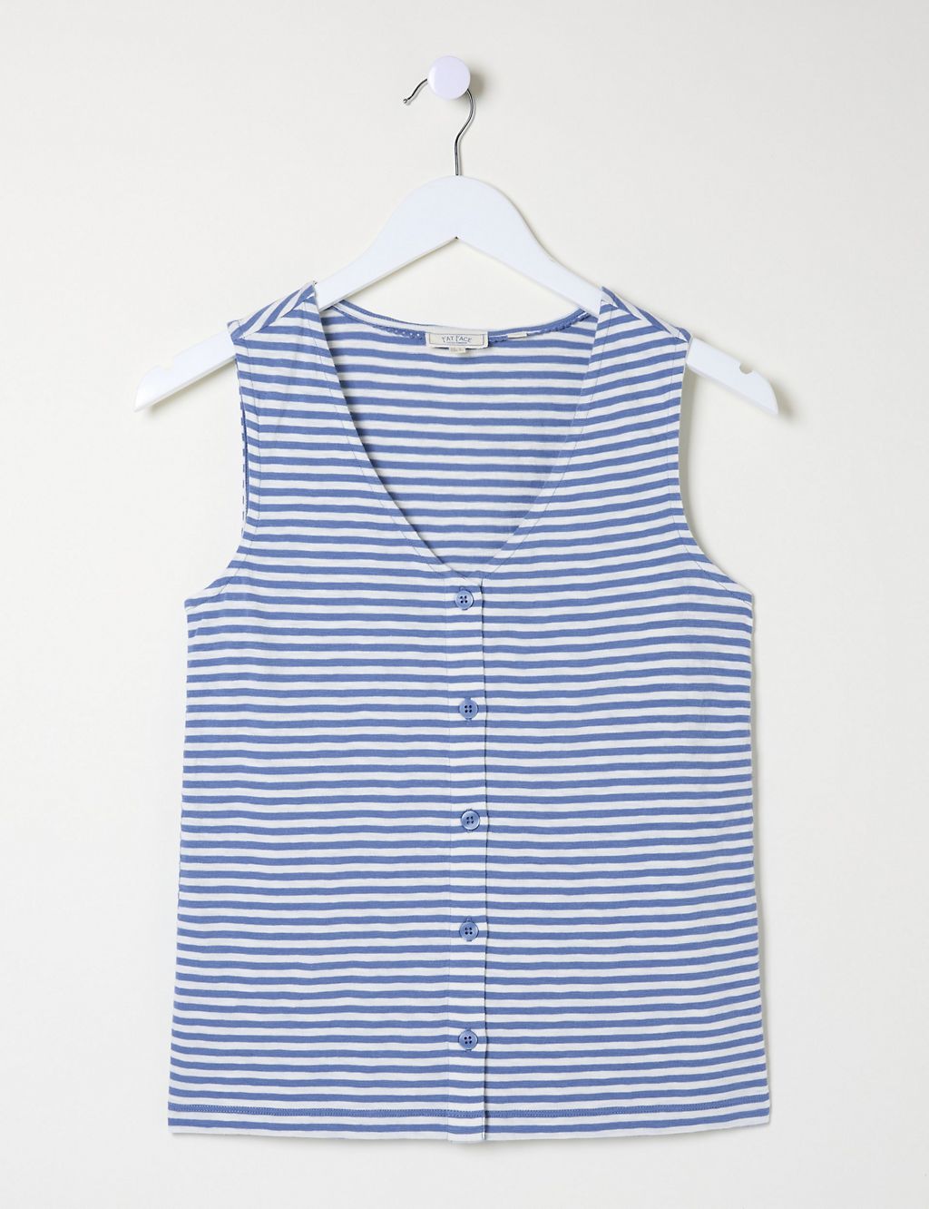 Pure Cotton Striped V-Neck Vest 1 of 6