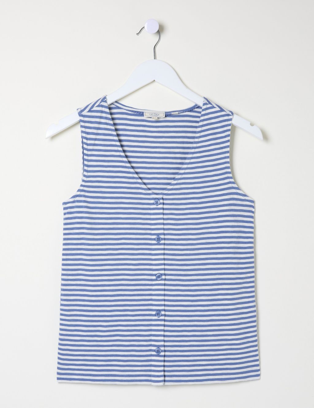 Pure Cotton Striped V-Neck Vest 1 of 6