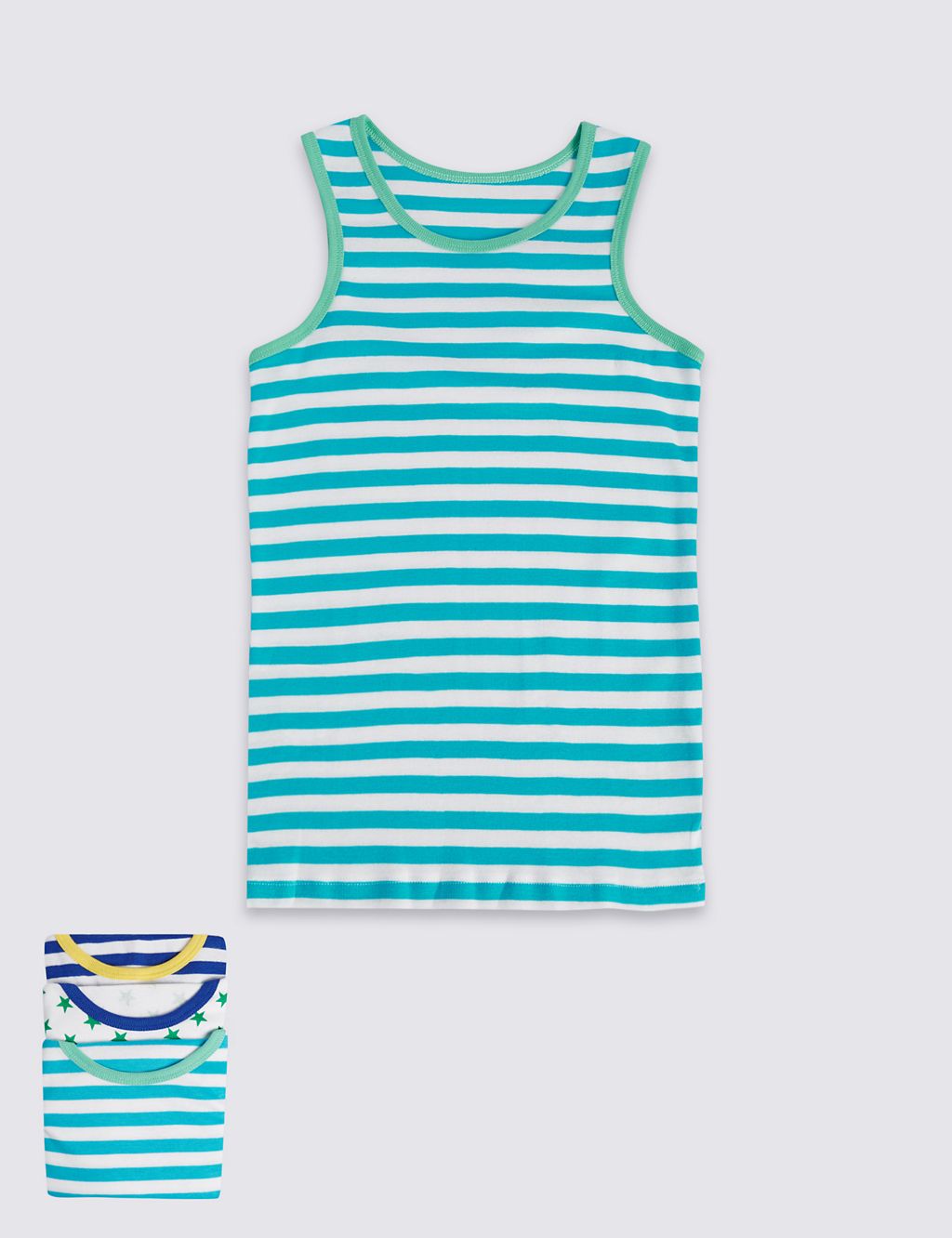 Pure Cotton Striped Vests (1-10 Years) 3 of 3