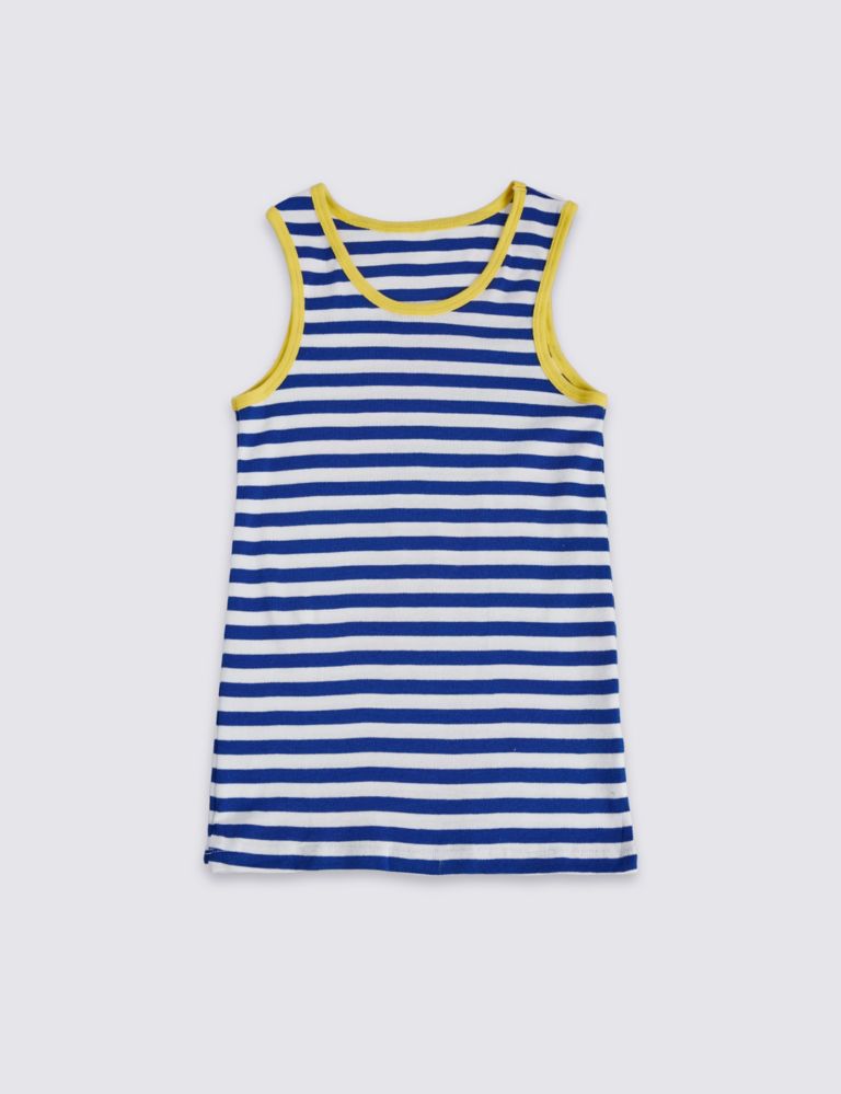 Pure Cotton Striped Vests (1-10 Years) 2 of 3