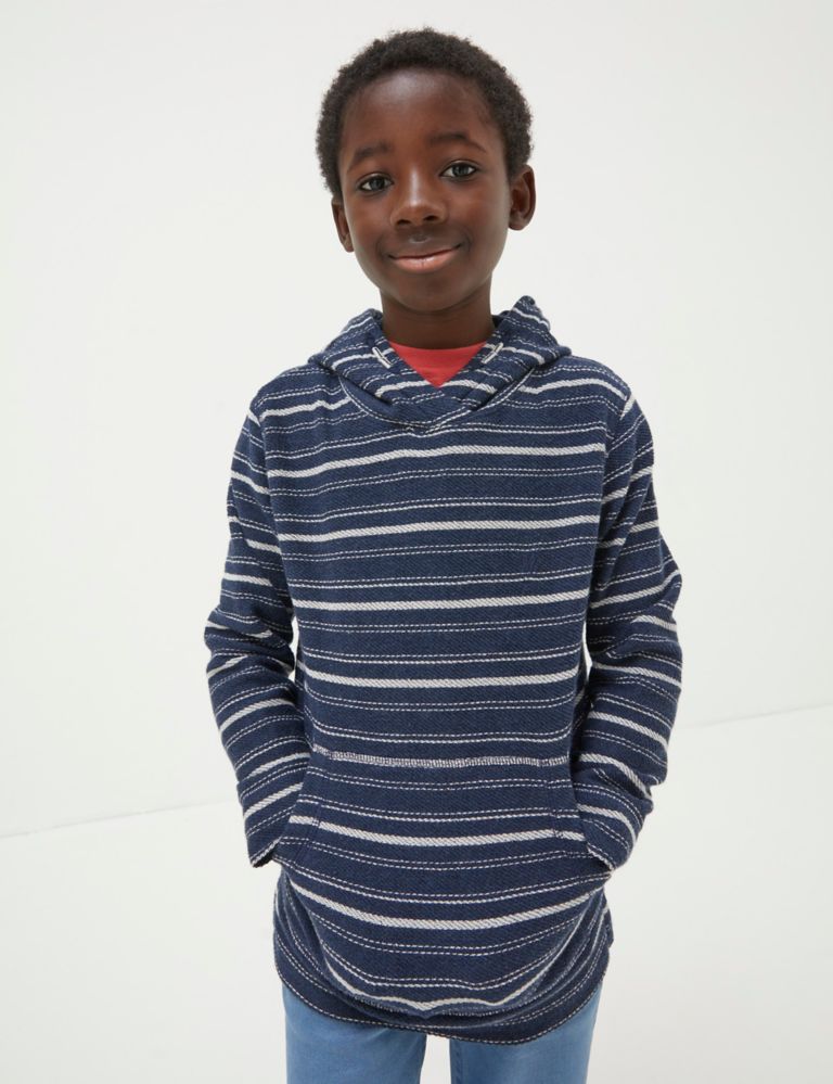 Pure Cotton Stripped Hoody (3-13 Yrs) 1 of 4