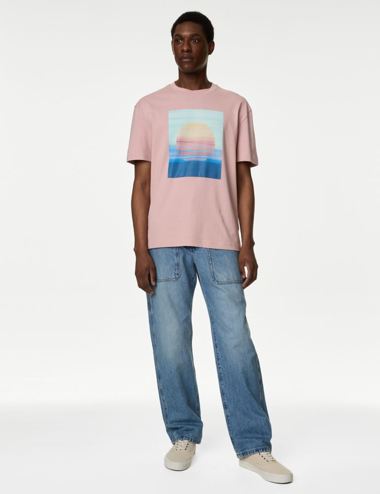 Pure Cotton Sunset Graphic T-Shirt 4 of 5