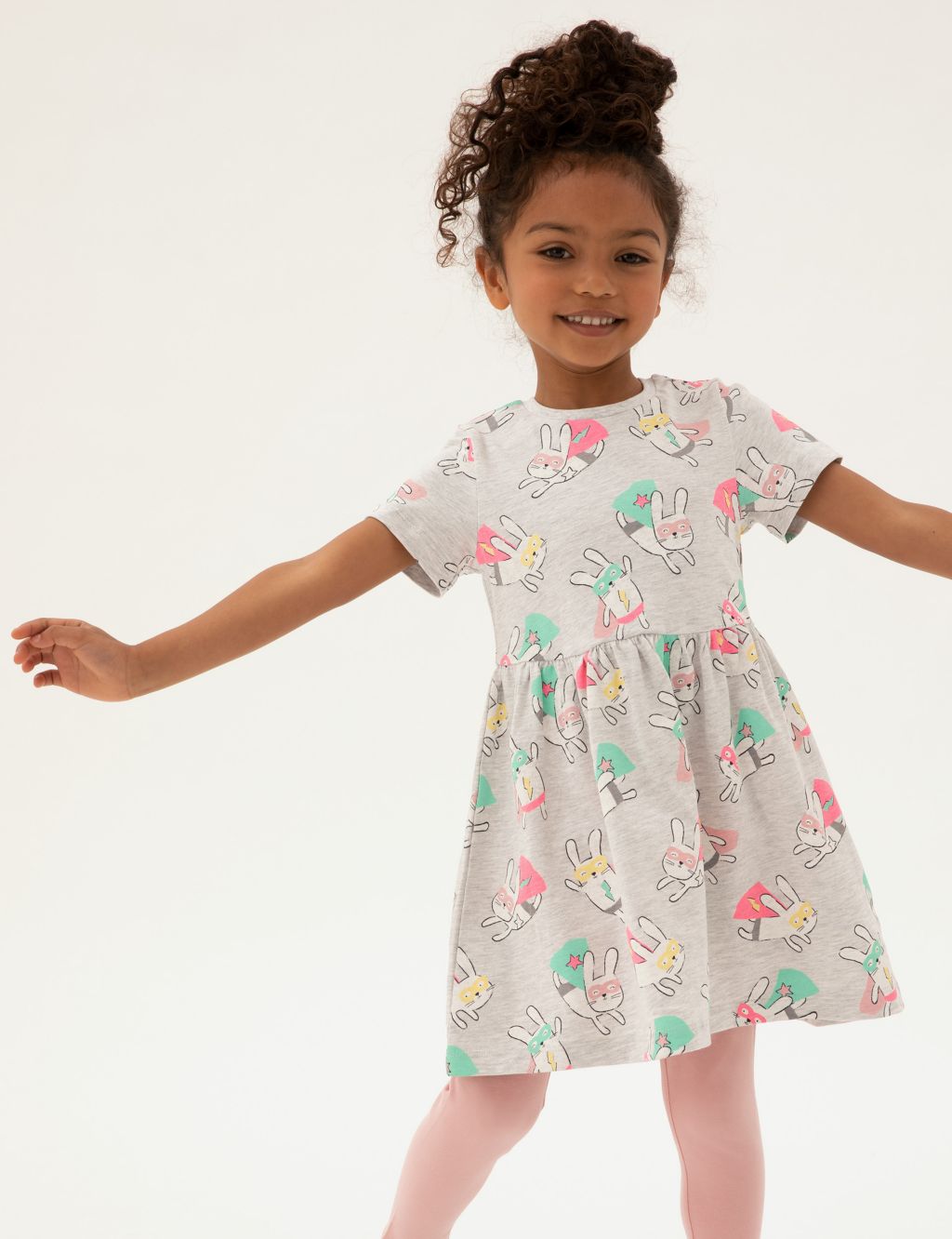 Pure Cotton Super Bunny Print Dress (2-7 Yrs) | M&S