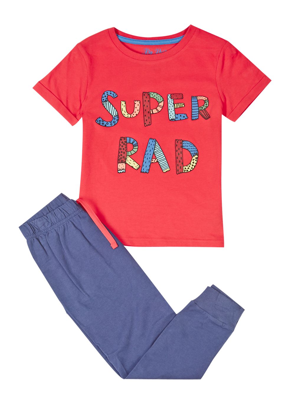 Pure Cotton Super Rad Slogan Pyjamas (1-8 Years) 1 of 4