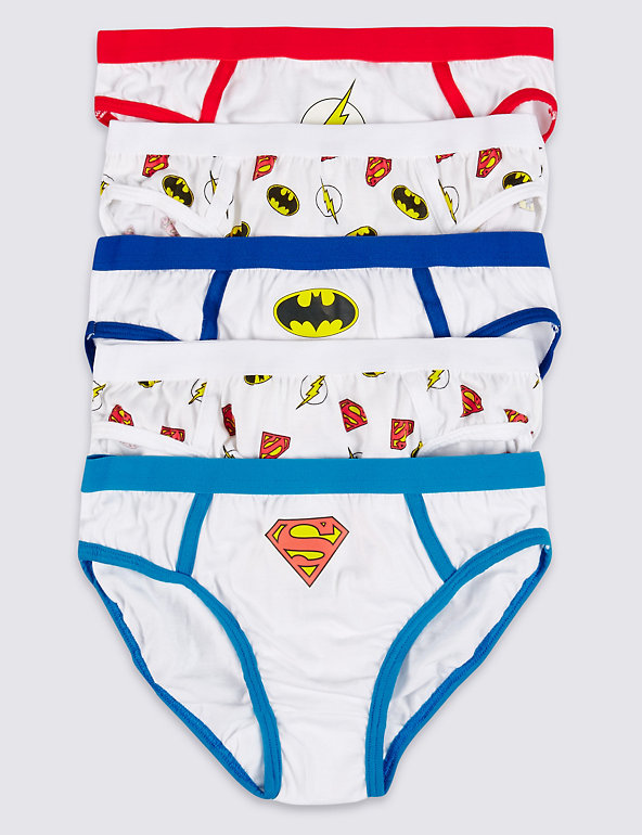 Pure Cotton Superheroes Briefs (1-8 Years) Image 1 of 2
