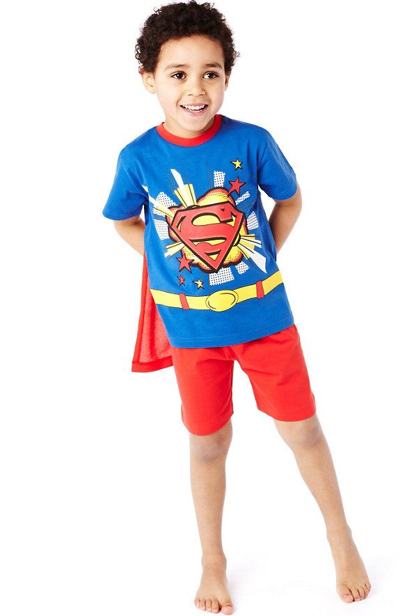 Pure Cotton Superman™ Short Pyjamas with Cape Image 1 of 1