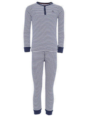 Pure Cotton Supersoft Striped Pyjamas with Toy Image 2 of 6