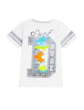 Pure Cotton Surf Dude T-Shirt (1-7 Years) Image 2 of 3