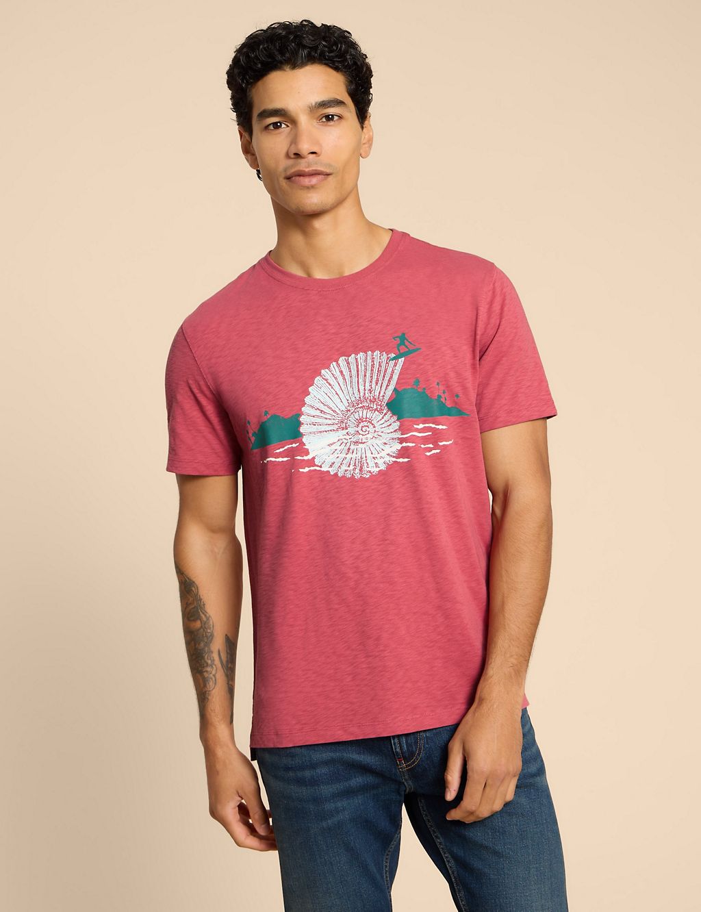 Pure Cotton Surf Shell Graphic T-Shirt 3 of 6