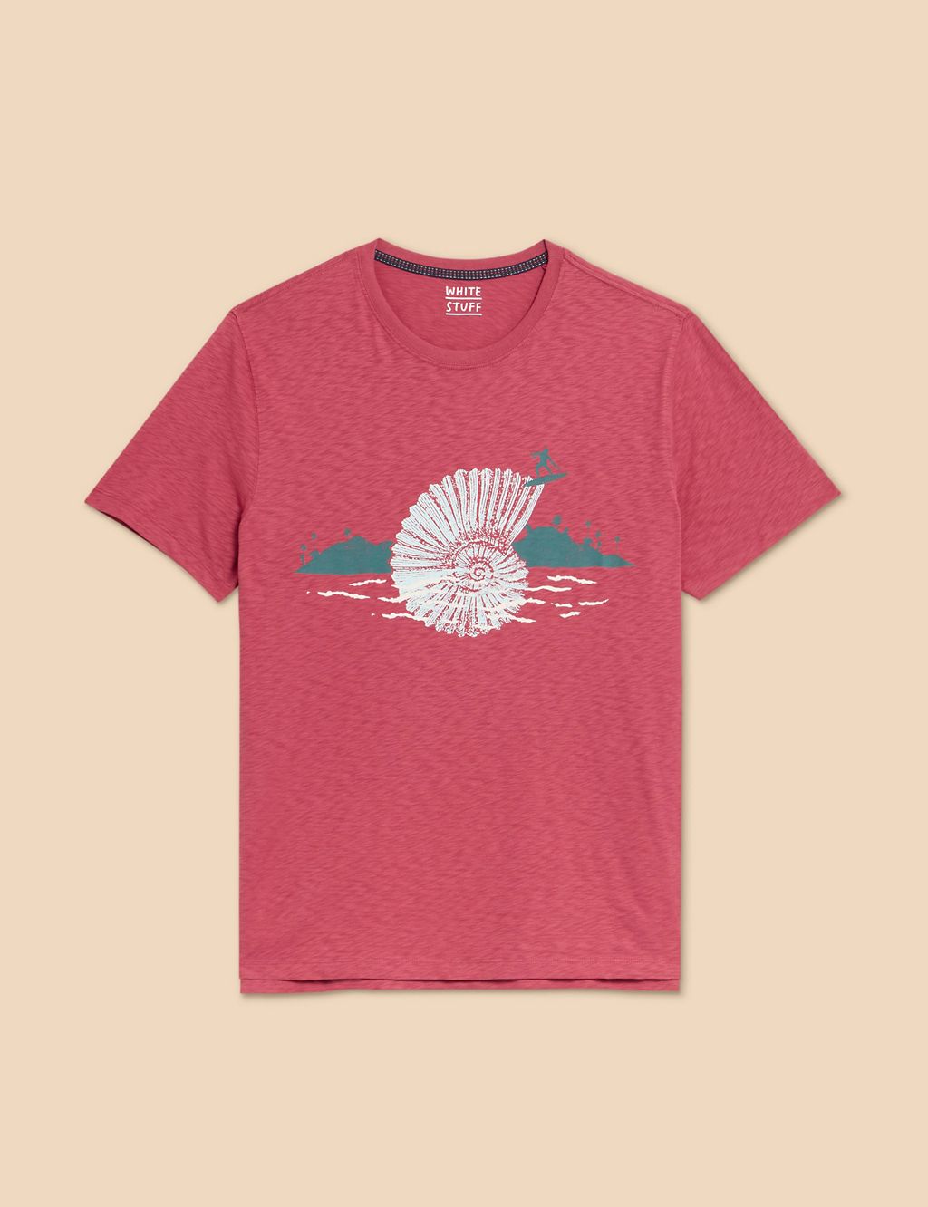 Pure Cotton Surf Shell Graphic T-Shirt 1 of 6