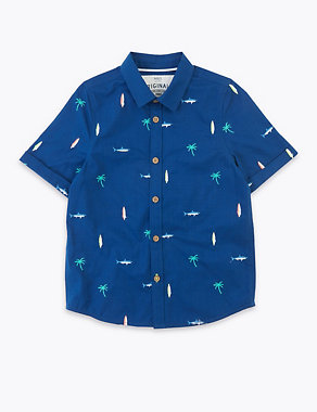 Pure Cotton Surfboard Shirt (2-7 Yrs) Image 2 of 4