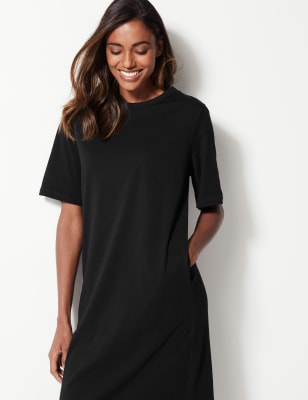 Cotton t store shirt midi dress