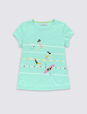 Pure Cotton T-Shirt with StayNEW™ (5-14 Years) Image 2 of 3