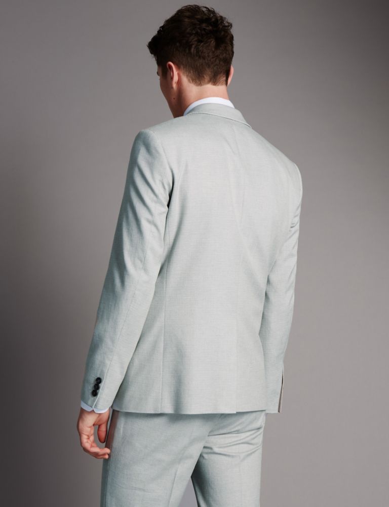 Pure Cotton Tailored Fit 1 Button Jacket 4 of 7