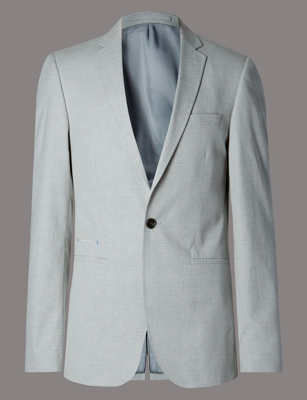 Pure Cotton Tailored Fit 1 Button Jacket 1 of 7