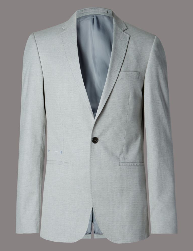 Pure Cotton Tailored Fit 1 Button Jacket 2 of 7