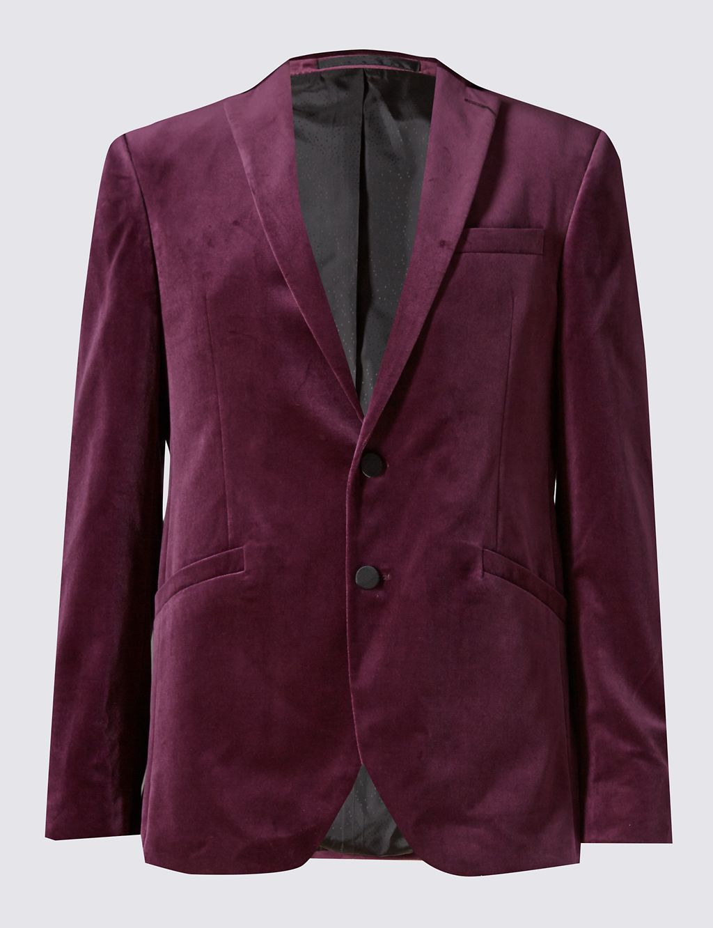 Pure Cotton Tailored Fit 2 Button Velvet Jacket 2 of 2