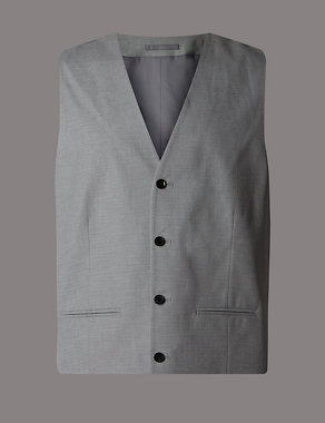 Pure Cotton Tailored Fit 4 Button Waistcoat Image 2 of 3